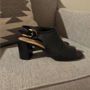 Black Open-Toe Block Heel Slingback Women’s Sandal